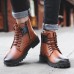 Men Casual Soft Lace Up Leather Ankle Boots Men Casual Soft Lace Up Leather Ankle Boots