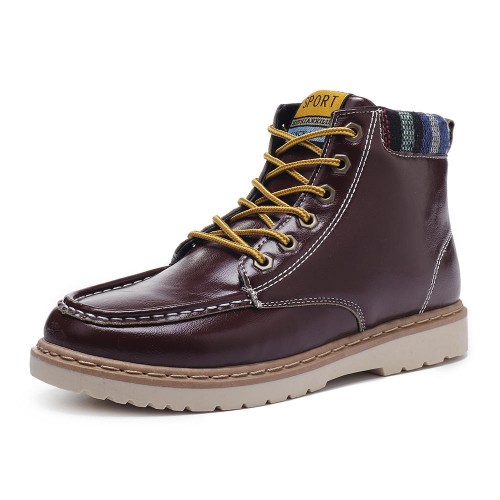 Men Casual Soft Leather Ankle Boots Lace Up Boots Moc Toe Shoes Men Casual Soft Leather Ankle Boots Lace Up Boots Moc Toe Shoes