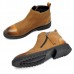 Men Casual Elegant Cap Toe Suede Genuine Leather Side Zipper Boots Men Casual Elegant Cap Toe Suede Genuine Leather Side Zipper Boots