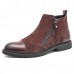 Men Casual Elegant Cap Toe Suede Genuine Leather Side Zipper Boots Men Casual Elegant Cap Toe Suede Genuine Leather Side Zipper Boots