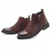 Men Casual Elegant Cap Toe Suede Genuine Leather Side Zipper Boots Men Casual Elegant Cap Toe Suede Genuine Leather Side Zipper Boots