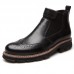 Men Retro Soft Classic Brogue Leather Chelsea Ankle Boots Men Retro Soft Classic Brogue Leather Chelsea Ankle Boots