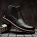 Men Retro Soft Classic Brogue Leather Chelsea Ankle Boots Men Retro Soft Classic Brogue Leather Chelsea Ankle Boots