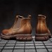 Men Retro Soft Classic Brogue Leather Chelsea Ankle Boots Men Retro Soft Classic Brogue Leather Chelsea Ankle Boots