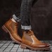 Men Retro Soft Classic Brogue Leather Chelsea Ankle Boots Men Retro Soft Classic Brogue Leather Chelsea Ankle Boots
