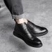 Men Microfiber Brogue Carved Casual Business Ankle Boots Men Microfiber Brogue Carved Casual Business Ankle Boots