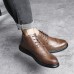 Men Microfiber Brogue Carved Casual Business Ankle Boots Men Microfiber Brogue Carved Casual Business Ankle Boots