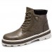 Men Vintage Soft Lace Up Leather Ankle Boots Men Vintage Soft Lace Up Leather Ankle Boots