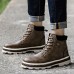 Men Vintage Soft Lace Up Leather Ankle Boots Men Vintage Soft Lace Up Leather Ankle Boots