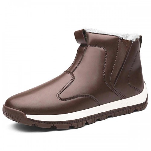 Men Comfy Genuine Leather Slip Resistance Warm Fur Lining Snow Boots Men Comfy Genuine Leather Slip Resistance Warm Fur Lining Snow Boots