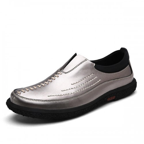 Men Casual Business Soft Sole Genuine Leather Slip On Oxfords Men Casual Business Soft Sole Genuine Leather Slip On Oxfords