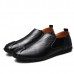 Banggood Shoes Men Casual Hand Stitching Genuine Leather Elastic Flat Oxfords Banggood Shoes Men Casual Hand Stitching Genuine Leather Elastic Flat Oxfords