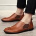 Banggood Shoes Men Casual Hand Stitching Genuine Leather Elastic Flat Oxfords Banggood Shoes Men Casual Hand Stitching Genuine Leather Elastic Flat Oxfords