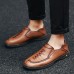 Men Casual Business Hand Stitching Slip On Leather Oxfords Shoes Men Casual Business Hand Stitching Slip On Leather Oxfords Shoes