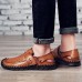 Men Breathable Hollow Outs Genuine Leather Hook Loop Oxfords Casual Shoes Men Breathable Hollow Outs Genuine Leather Hook Loop Oxfords Casual Shoes
