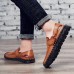 Men Breathable Hollow Outs Genuine Leather Hook Loop Oxfords Casual Shoes Men Breathable Hollow Outs Genuine Leather Hook Loop Oxfords Casual Shoes