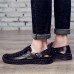 Men Breathable Hollow Outs Genuine Leather Hook Loop Oxfords Casual Shoes Men Breathable Hollow Outs Genuine Leather Hook Loop Oxfords Casual Shoes