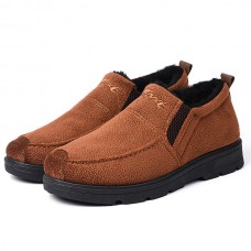 Comfy Soft Suede Leather Warm Fur Lining High Top Oxfords for Men
