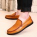 Men Casual Breathable Genuine Leather Slip On Oxfords Moc Toe Shoes Men Casual Breathable Genuine Leather Slip On Oxfords Moc Toe Shoes