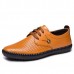 Men Breathable Hollow Out Genuine Leather Casual Oxfords Flats Men Breathable Hollow Out Genuine Leather Casual Oxfords Flats