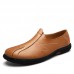Men Soft Sole Genuine Leather Round Toe Slip On Oxfords Men Soft Sole Genuine Leather Round Toe Slip On Oxfords