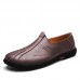 Men Soft Sole Genuine Leather Round Toe Slip On Oxfords Men Soft Sole Genuine Leather Round Toe Slip On Oxfords