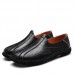 Men Soft Sole Genuine Leather Round Toe Slip On Oxfords Men Soft Sole Genuine Leather Round Toe Slip On Oxfords
