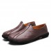 Men Soft Sole Genuine Leather Round Toe Slip On Oxfords Men Soft Sole Genuine Leather Round Toe Slip On Oxfords