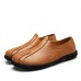 Men Soft Sole Genuine Leather Round Toe Slip On Oxfords Men Soft Sole Genuine Leather Round Toe Slip On Oxfords