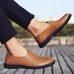 Men Soft Sole Genuine Leather Round Toe Slip On Oxfords Men Soft Sole Genuine Leather Round Toe Slip On Oxfords