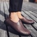 Men Soft Sole Genuine Leather Round Toe Slip On Oxfords Men Soft Sole Genuine Leather Round Toe Slip On Oxfords