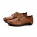 Men Soft Leather Breathable Hollow Out Oxfords Lace Up Walking Shoes Men Soft Leather Breathable Hollow Out Oxfords Lace Up Walking Shoes