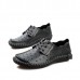 Men Soft Leather Breathable Hollow Out Oxfords Lace Up Walking Shoes Men Soft Leather Breathable Hollow Out Oxfords Lace Up Walking Shoes