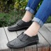 Men Soft Leather Breathable Hollow Out Oxfords Lace Up Walking Shoes Men Soft Leather Breathable Hollow Out Oxfords Lace Up Walking Shoes