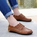 Men Soft Leather Breathable Hollow Out Oxfords Lace Up Walking Shoes Men Soft Leather Breathable Hollow Out Oxfords Lace Up Walking Shoes
