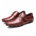 Men Casual Soft Hook Loop Genuine Leather Oxfords Men Casual Soft Hook Loop Genuine Leather Oxfords
