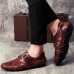 Men Casual Soft Hook Loop Genuine Leather Oxfords Men Casual Soft Hook Loop Genuine Leather Oxfords