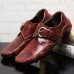 Men Casual Soft Hook Loop Genuine Leather Oxfords Men Casual Soft Hook Loop Genuine Leather Oxfords