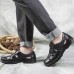 Men Casual Business Hook Loop Genuine Leather Oxfords Hollow Outs Shoes Men Casual Business Hook Loop Genuine Leather Oxfords Hollow Outs Shoes