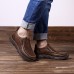 Menico Men Casual Comfy Soft Moc Toe Slip On Leather Oxfords Menico Men Casual Comfy Soft Moc Toe Slip On Leather Oxfords
