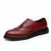 Men Brogue Carved Dress Shoes Microfiber Business Oxfords Men Brogue Carved Dress Shoes Microfiber Business Oxfords