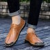 Hand Stitching Splicing Genuine Leather Casual Soft Oxfords Hand Stitching Splicing Genuine Leather Casual Soft Oxfords