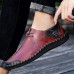 Hand Stitching Splicing Genuine Leather Casual Soft Oxfords Hand Stitching Splicing Genuine Leather Casual Soft Oxfords
