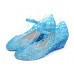 Frozenly Elsa Princess Crystal Hole Sandals Girls Cosplay Girl Shoes Blue Frozenly Elsa Princess Crystal Hole Sandals Girls Cosplay Girl Shoes Blue