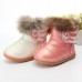 Children Girls Real Rabbit Fur Pu Leather Shoes Winter Warm Snow Boots Children Girls Real Rabbit Fur Pu Leather Shoes Winter Warm Snow Boots