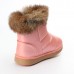 Children Girls Real Rabbit Fur Pu Leather Shoes Winter Warm Snow Boots Children Girls Real Rabbit Fur Pu Leather Shoes Winter Warm Snow Boots