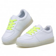Children Teenager LED Light Sneakers PU Leather Kid Casual Shine Boys Girls Lace Sports Rubber Shoes